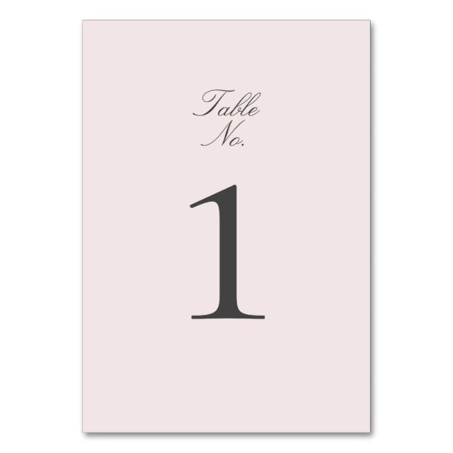 Numéro De Table Mariage de script blush et gris simple (Par défaut)
