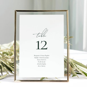 Numéro De Table Mariage de script de noms d'invités de script élég