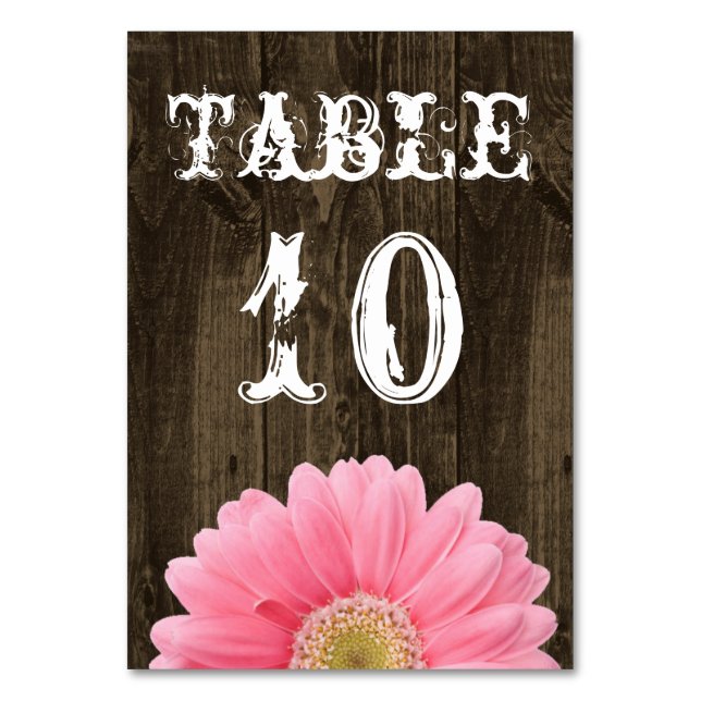 Numéro De Table Mariage de table Rustic Wood Rose (Par défaut)