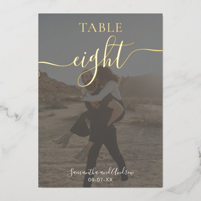 Numéro de table mariage de tableau élégant Gold (Recto)