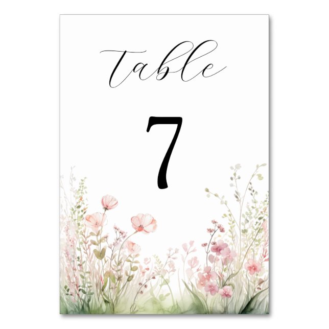 Numéro De Table Mariage de terrain Fleur sauvage Pastel (Par défaut)