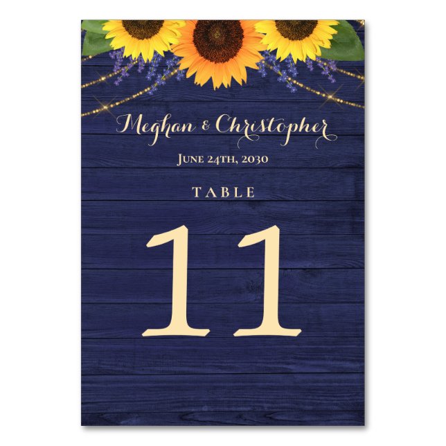 Numéro De Table Mariage de tournesol de la Marine Russe (Par défaut)