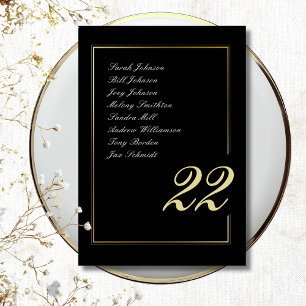 Numéro De Table Mariage de typographie de script en gras minima d'