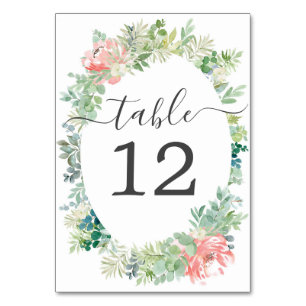 Numéro De Table Mariage de verdure douce Numéros de tableau