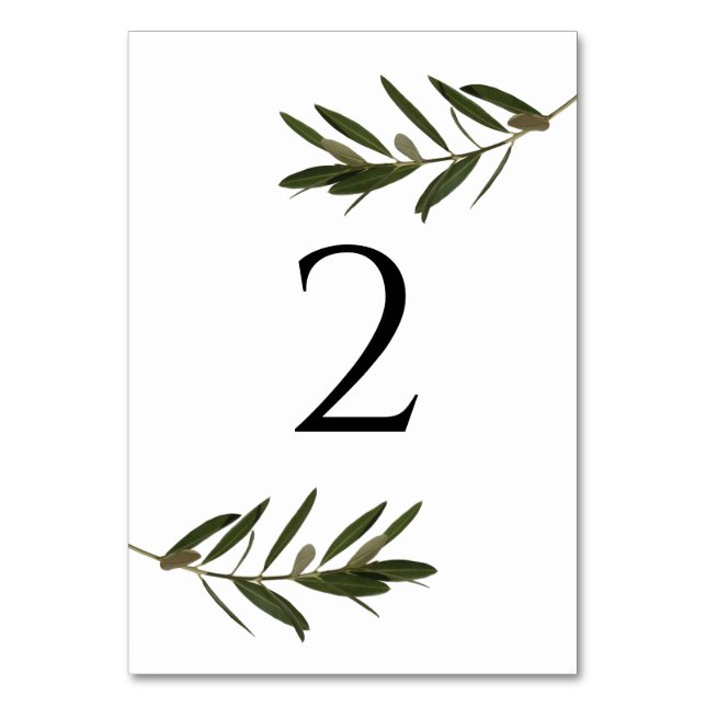 Numéro De Table Mariage de verdure Feuille d'olive (Par défaut)