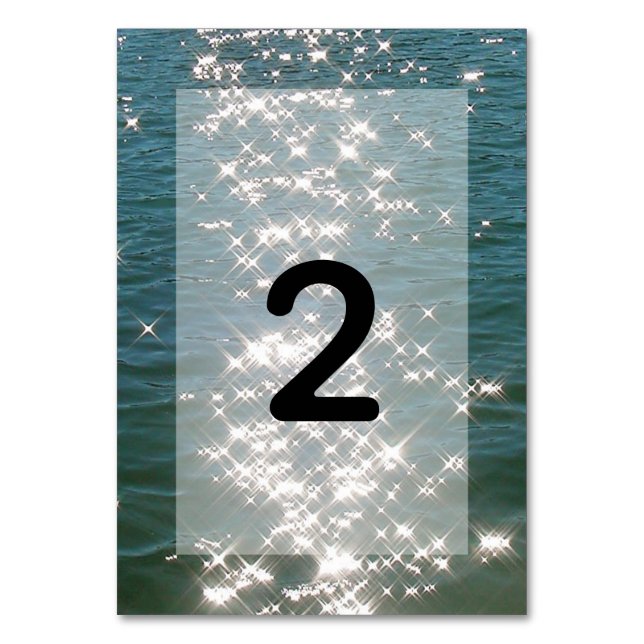 Numéro De Table Mariage d'eau de mer de plage (Par défaut)