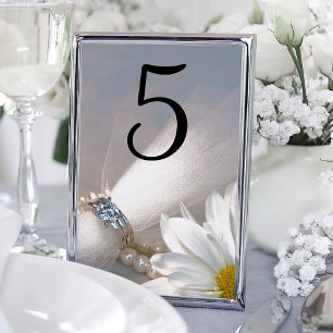 Numéro De Table Mariage d'élégance de marguerite blanche numéros d