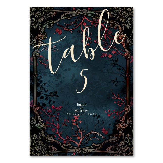 Numéro De Table Mariage d'élégance gothique victorienne (Par défaut)