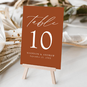 Numéro De Table Mariage d'élégance moderne en terre cuite