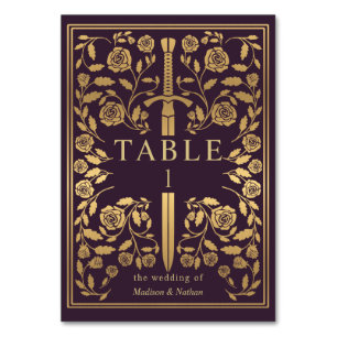 Numéro De Table Mariage d'épée médiévale royal