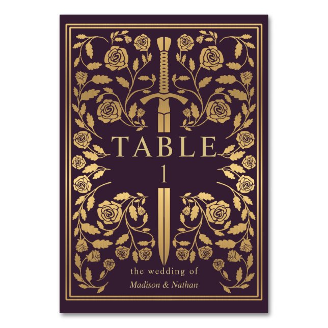 Numéro De Table Mariage d'épée médiévale royal (Par défaut)