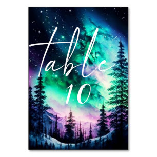Numéro De Table Mariage des feux célestes du Nord