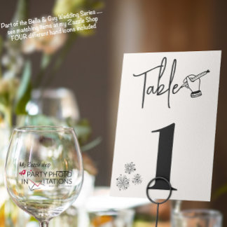 Numéro De Table Mariage dessiné à la main Numéro du tableau