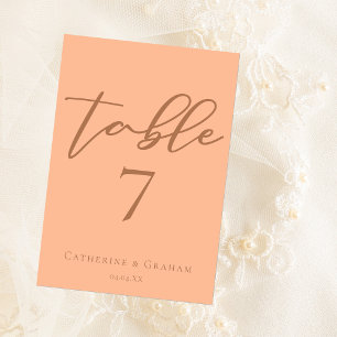 Numéro De Table Mariage d'été minimaliste de broche douce