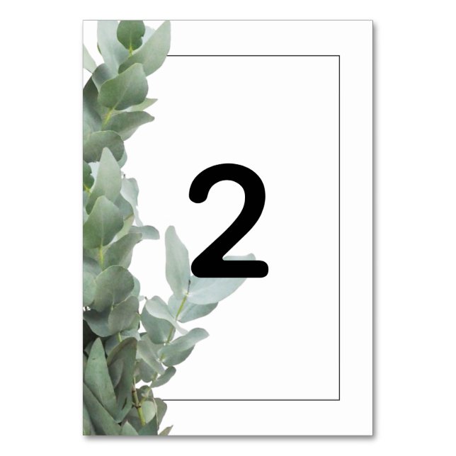 Numéro De Table Mariage d'eucalyptus en argent (Par défaut)