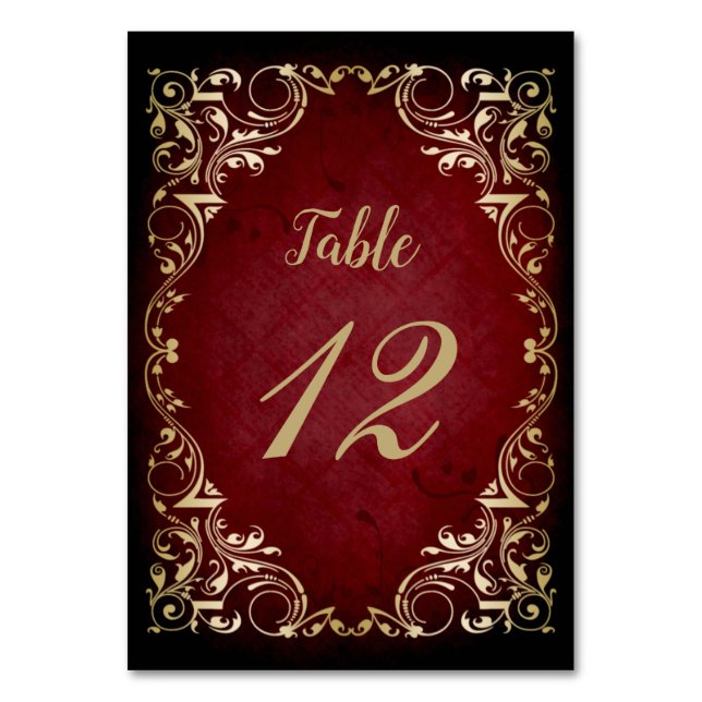 Numéro De Table mariage d'hiver régal rouge rustique (Par défaut)