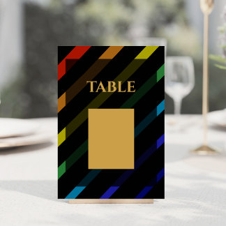 Numéro De Table Mariage d'hommes gays Élégant arc-en-ciel