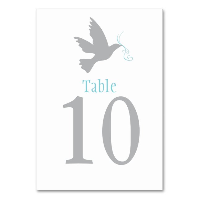Numéro De Table Mariage d'oiseau de colombe gris ou numéro de tabl (Par défaut)