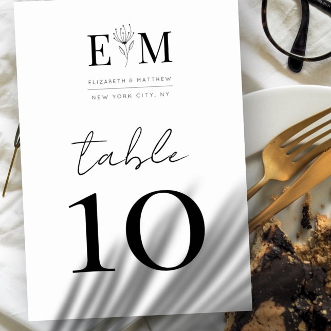 Numéro De Table Mariage Élégant Chic Moderne Simple QR Numéro de t (Créateur téléchargé)