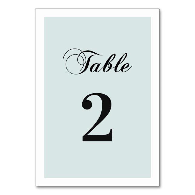 Numéro De Table Mariage élégant classique bleu. Calligraphie simpl (Par défaut)