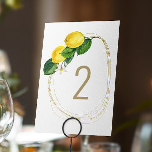Numéro De Table Mariage Élégant dans un Verger de Citron Botaniq