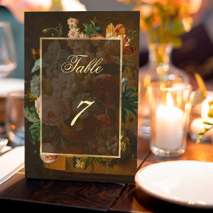 Numéro De Table Mariage Élégant de Fleurs d'Art Fin