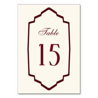 Numéro De Table Mariage élégant rétro à carreaux bordeaux