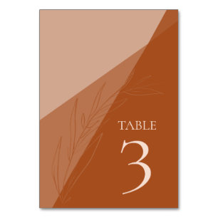 Numéro De Table Mariage Elegant Terra Cotta