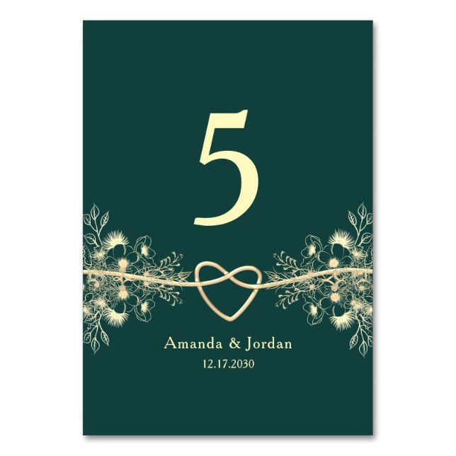 Numéro De Table Mariage Emerald Green Gold (Par défaut)