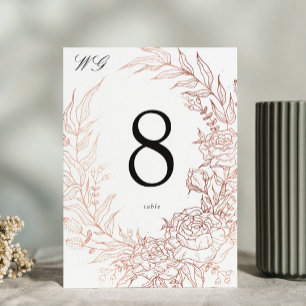 Numéro De Table Mariage en cuivre émeraude noir blanc de couronne