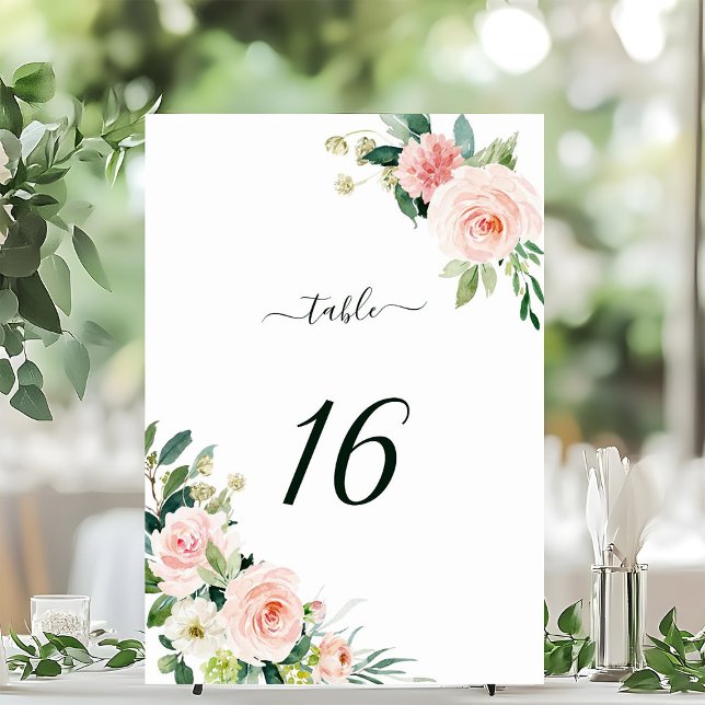 Numéro De Table Mariage en fleur rose (Créateur téléchargé)