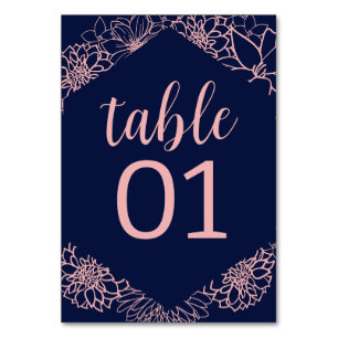 Numéro De Table Mariage en silhouette rose