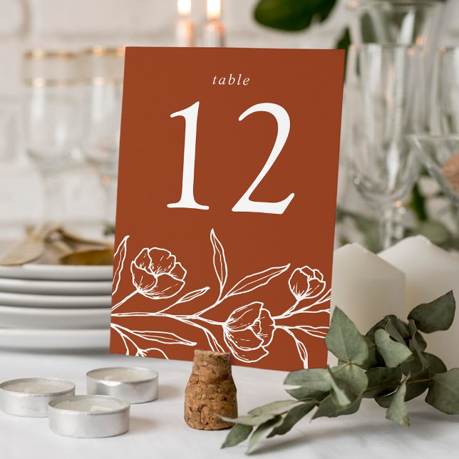Numéro De Table Mariage en terre cuite florale (Créateur téléchargé)