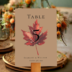 Numéro De Table Mariage en terre cuite simple à feutre de chute mi