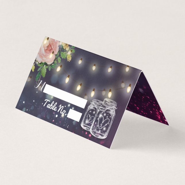 Numéro de table mariage Escort Mason Jar Purple Li (Front)