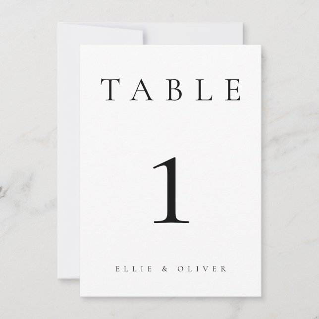 Numéro de table Mariage/événement noir et blanc (Devant)