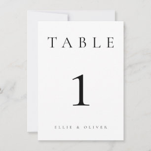 Numéro de table Mariage/événement noir et blanc