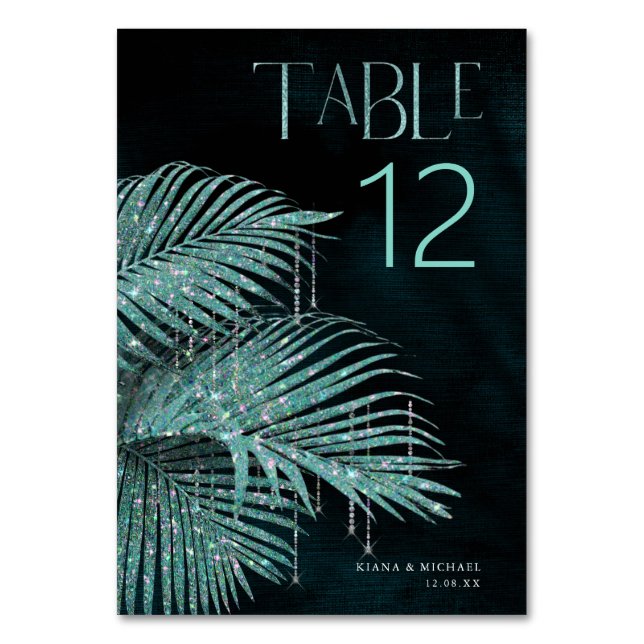 Numéro De Table Mariage feuille de joaillerie ID Turquoise830 (Par défaut)
