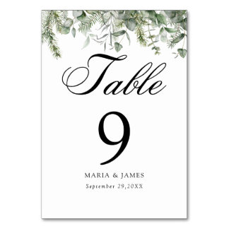 Numéro De Table Mariage Feuille de l'Eucalyptus