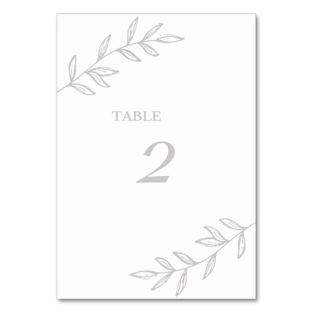 Numéro De Table Mariage Feuille romantique (Par défaut)
