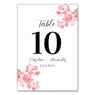 Numéro De Table Mariage Fleur de Cerisier Moderne Oriental Sakura