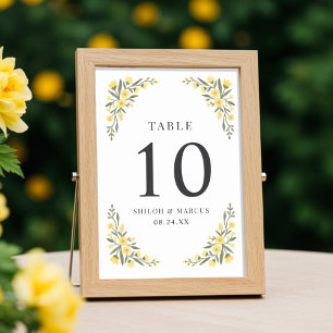 Numéro De Table Mariage Fleur sauvage Avalon