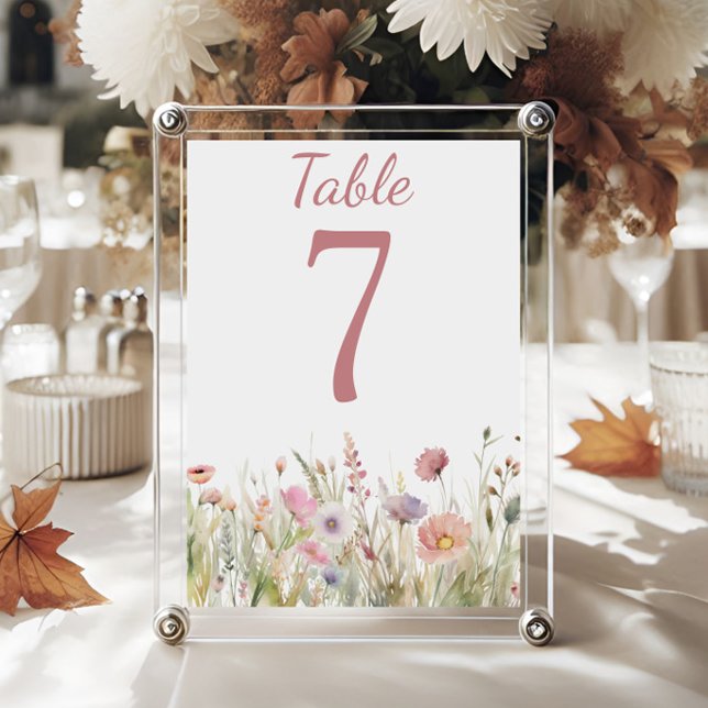 Numéro De Table Mariage Fleur sauvage de luxe Dusty Pink (Créateur téléchargé)
