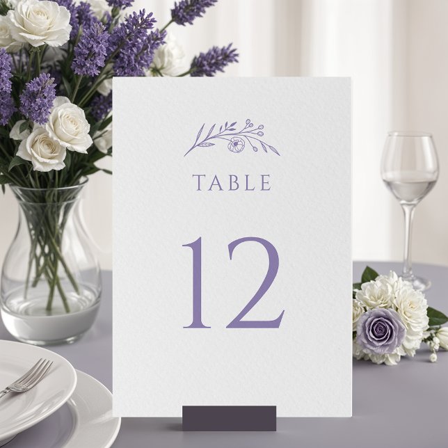 Numéro De Table Mariage Fleur sauvage Lavender (Créateur téléchargé)