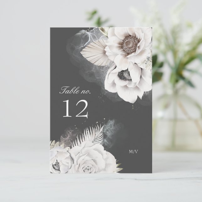 numéro de table mariage fleuri élégant romantique (Debout devant)