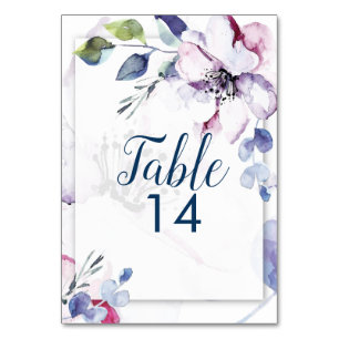 Numéro de table mariage   Fleurs de pomme aquarell