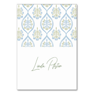 Numéro De Table Mariage floral bleu et vert sur mesure