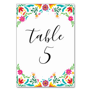 Numéro De Table Mariage floral mexicain inspiré