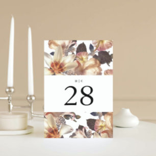 Numéro De Table Mariage floral moderne romantique