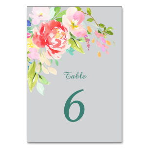 Numéro De Table Mariage frontalier du bouquet de printemps